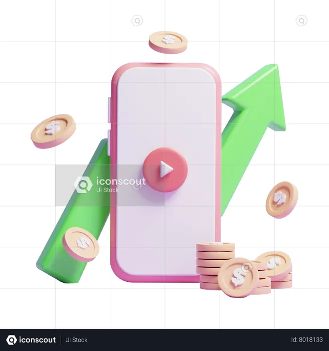 Croissance vidéo  3D Icon