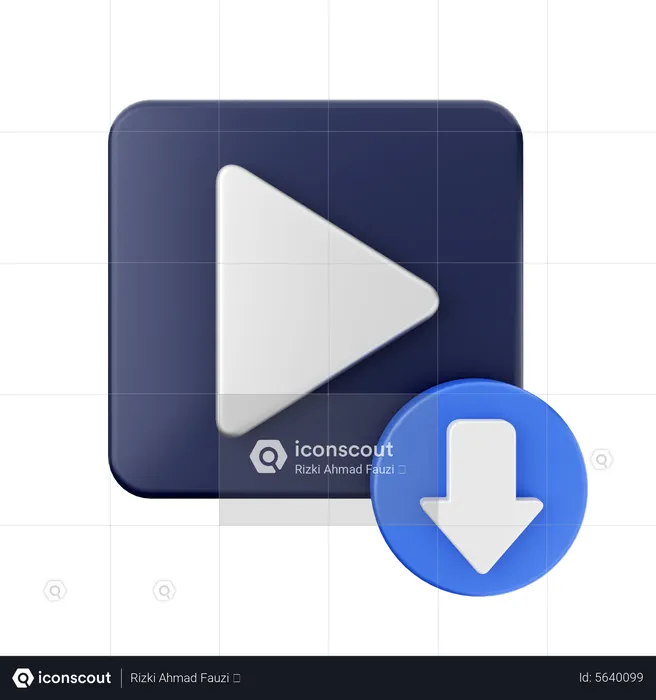 Video Downloading  3D Icon