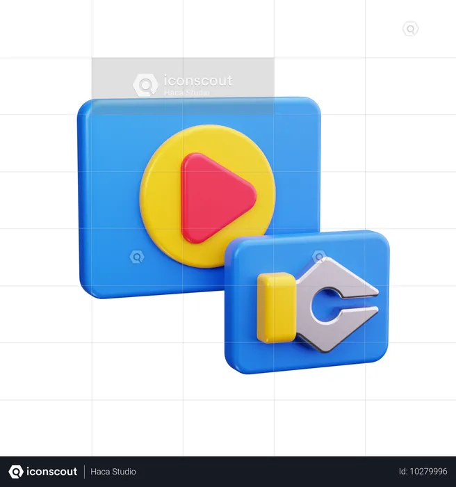 영상 편집  3D Icon