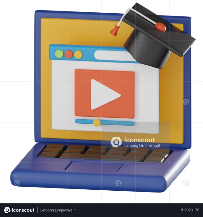 Vídeo educativo  3D Icon