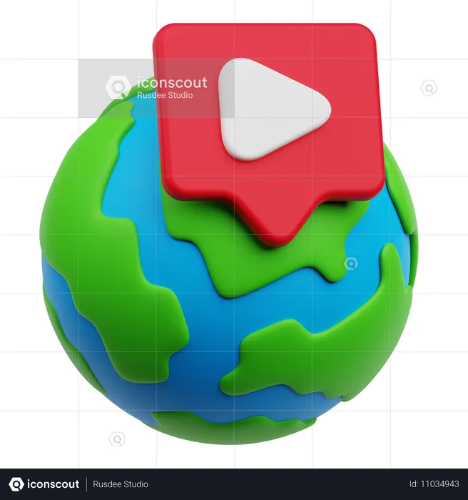 Vidéo mondiale  3D Icon