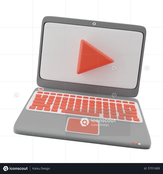 Video In Laptop  3D Icon