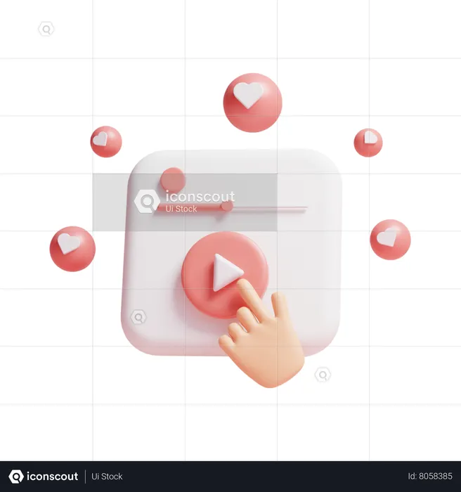 Video Like  3D Icon