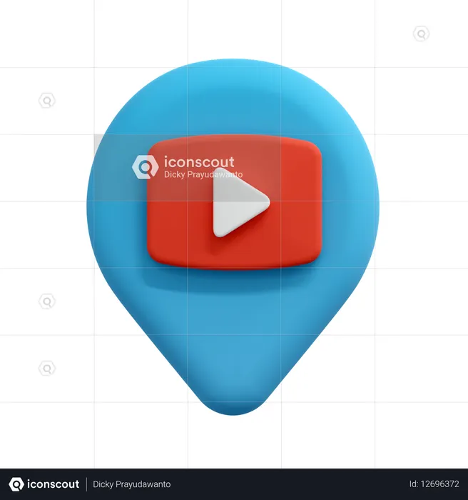 Video Location Pin  3D Icon