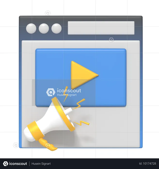 Marketing de vídeo  3D Icon