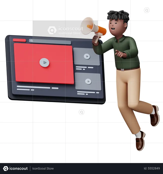 Video Marketing  3D Illustration