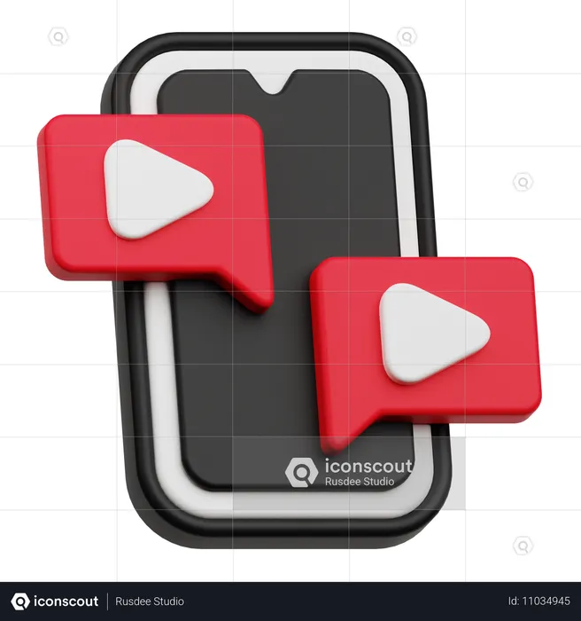 Vidéo mobile  3D Icon