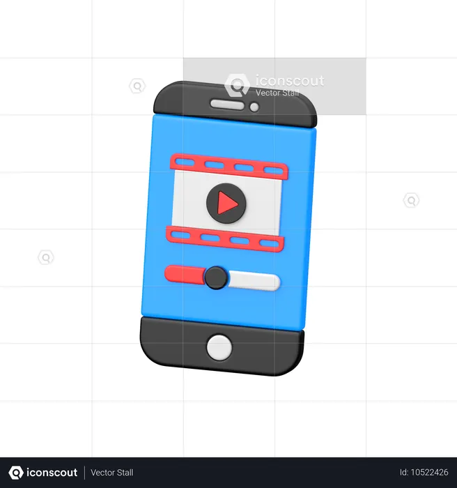 Vídeo móvel  3D Icon