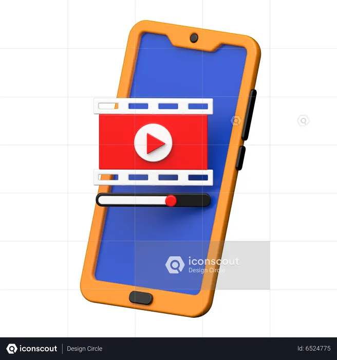 Vídeo móvil  3D Icon