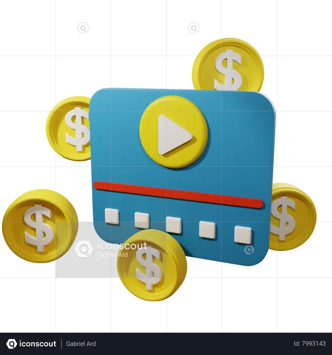 Vídeo pago  3D Icon