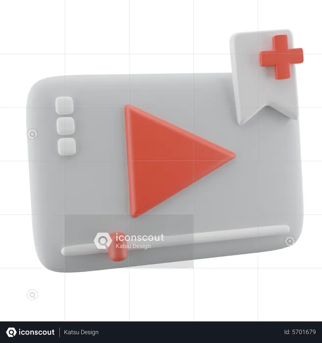 Video Player And Playlist  3D Icon