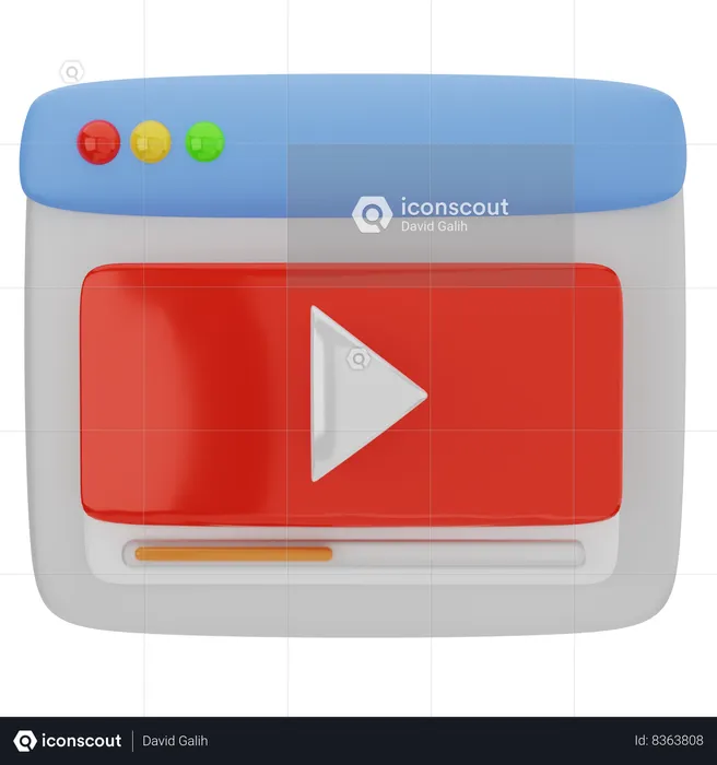 Video Player in Social Media Marketing  3D Icon