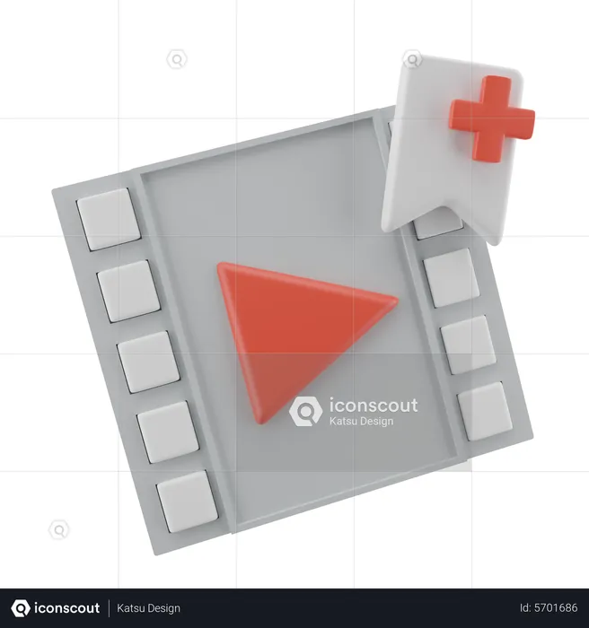 Video Save Playlist  3D Icon