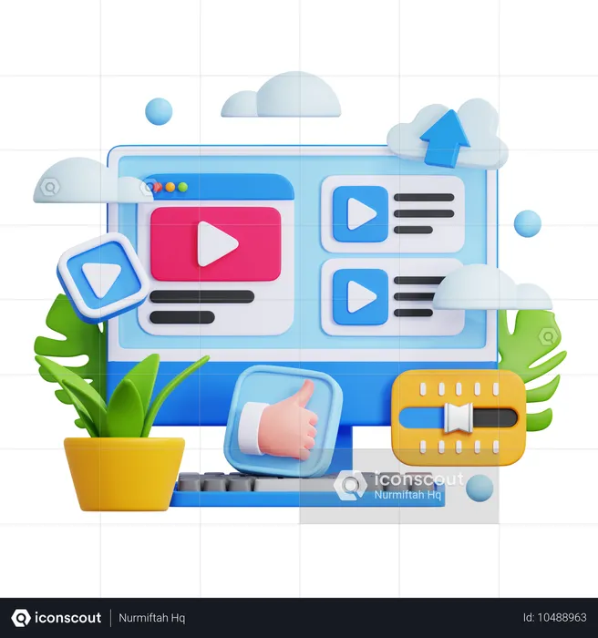 Video Streaming  3D Illustration