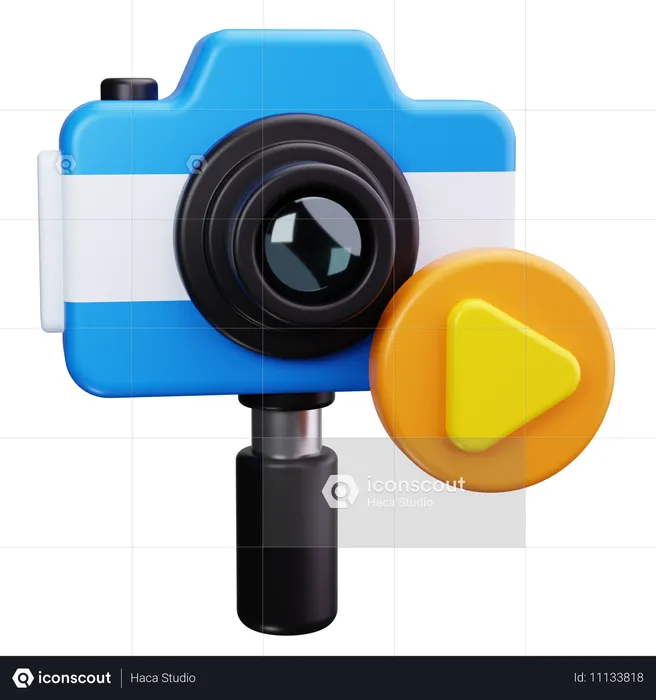 Videokamera mit Stativ  3D Icon