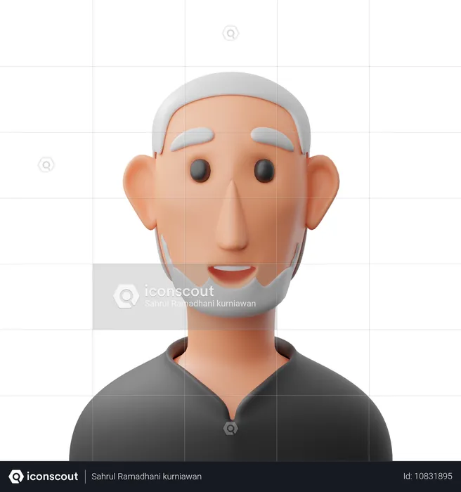 Avatar du vieil homme  3D Icon