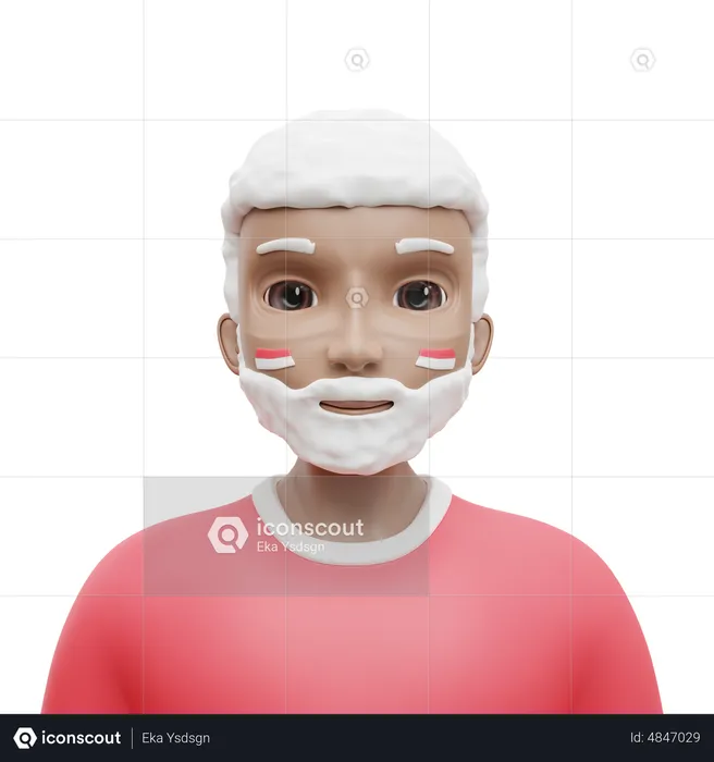 Vieil homme indonésien  3D Icon