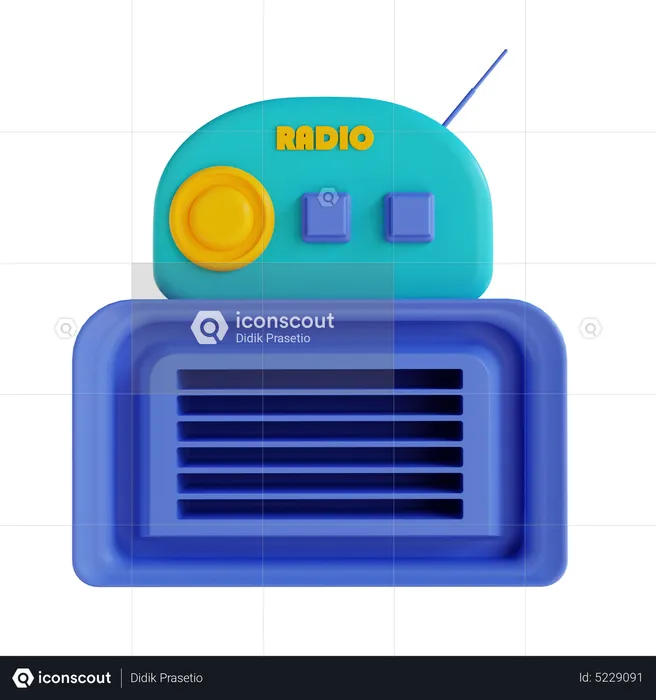 Vieille radio  3D Icon