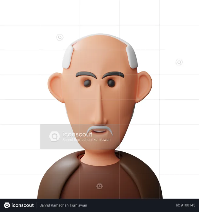 Avatar de anciano  3D Icon