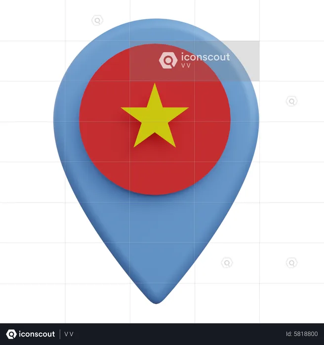Localização no Vietnã  3D Icon