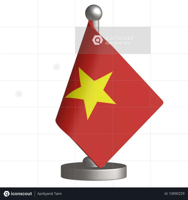 Vietnam Desk Flag  3D Icon