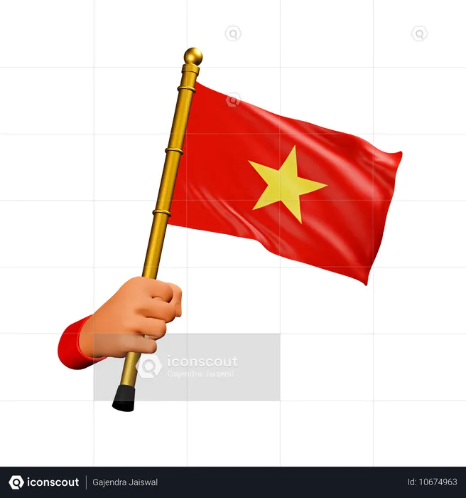 ベトナムの国旗 Flag 3D Icon