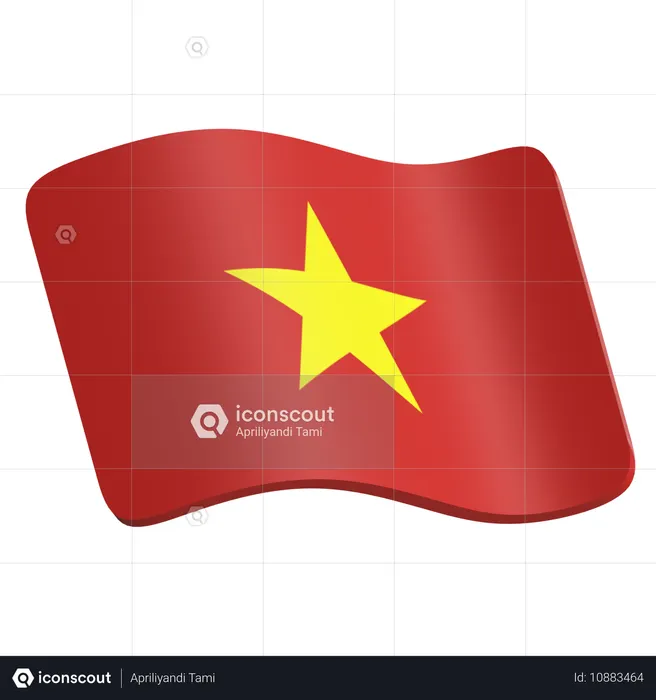 Vietnam Flag  3D Icon
