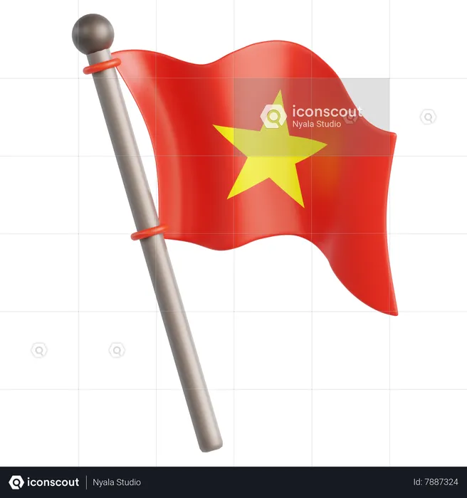 Vietnam Flag  3D Icon