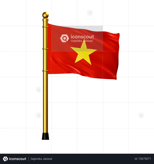 Vietnam Flag Flag 3D Icon