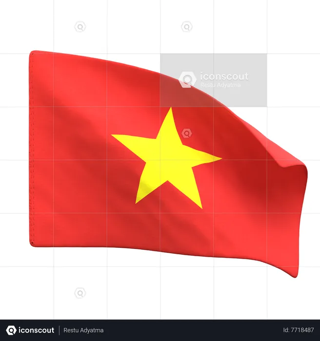 Vietnam Flag Flag 3D Icon