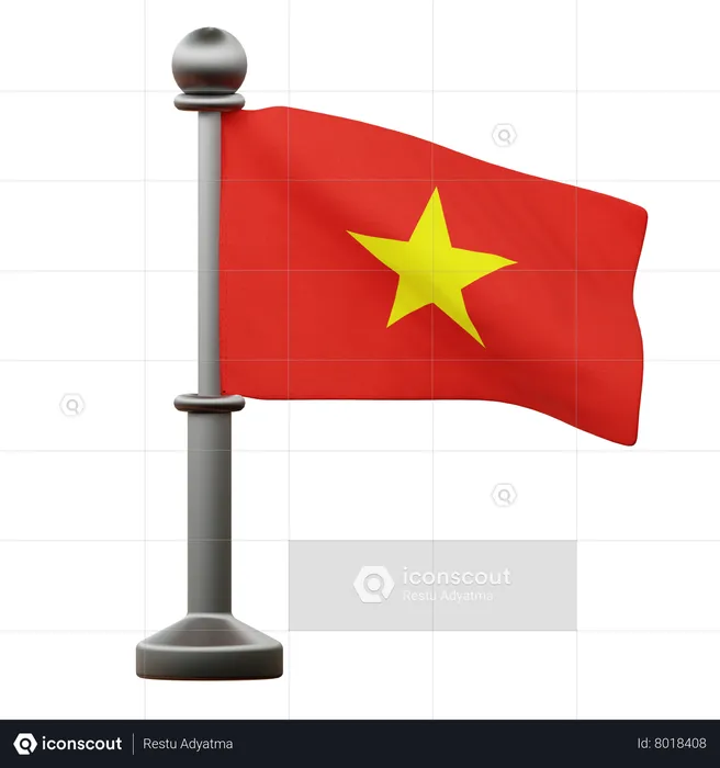 Vietnam Flag Flag 3D Icon
