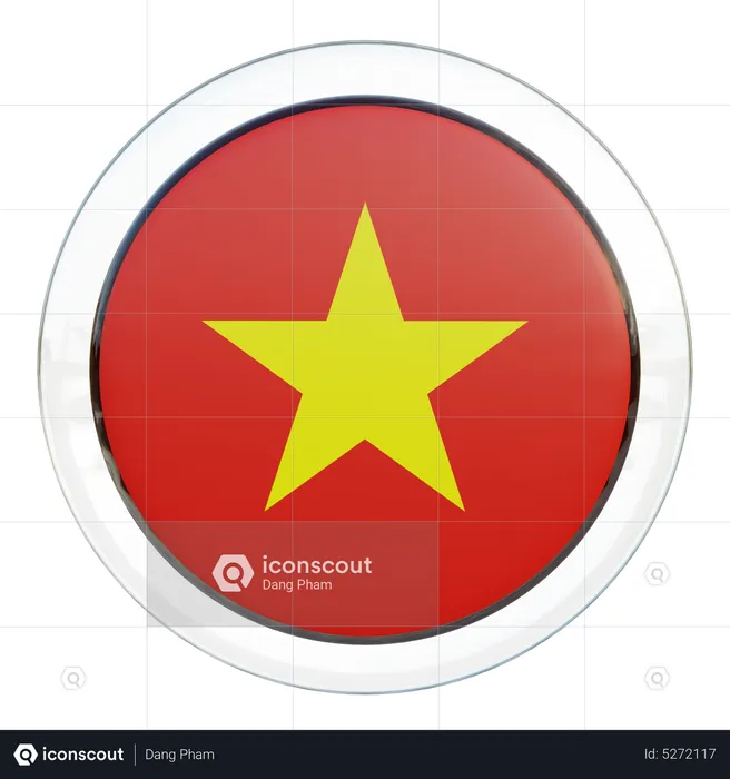 Vietnam Round Flag Flag 3D Icon