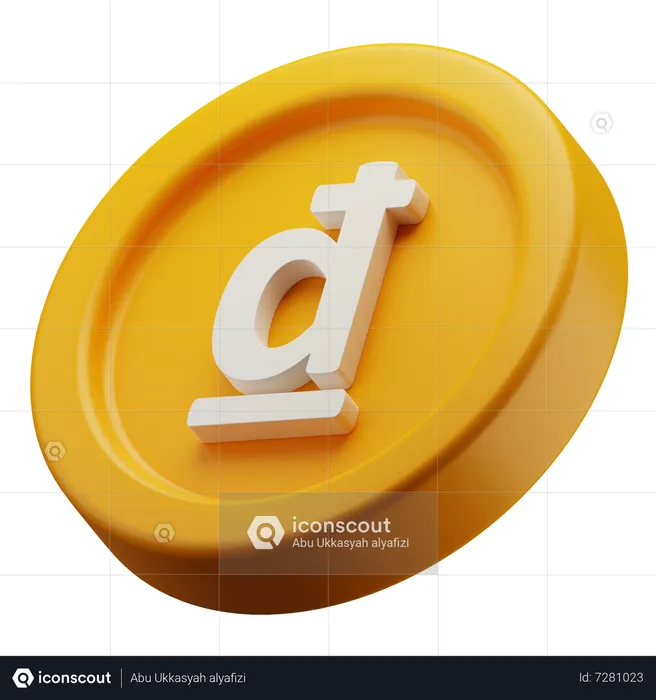 Vietnamese Dong Gold Coin  3D Icon