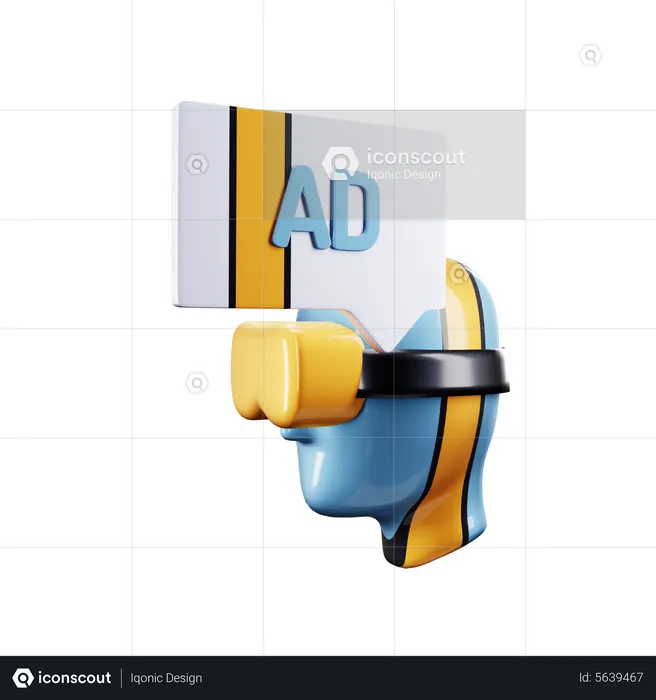 Viewing Ads In Vr Glass  3D Icon