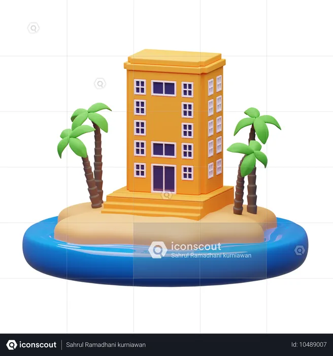 Villa am Strand  3D Icon