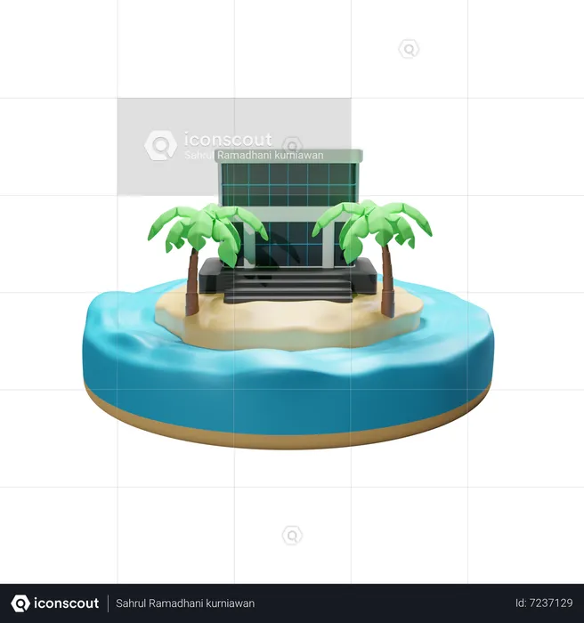Villa On The Island  3D Icon