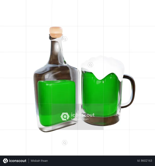 Vin vert  3D Icon