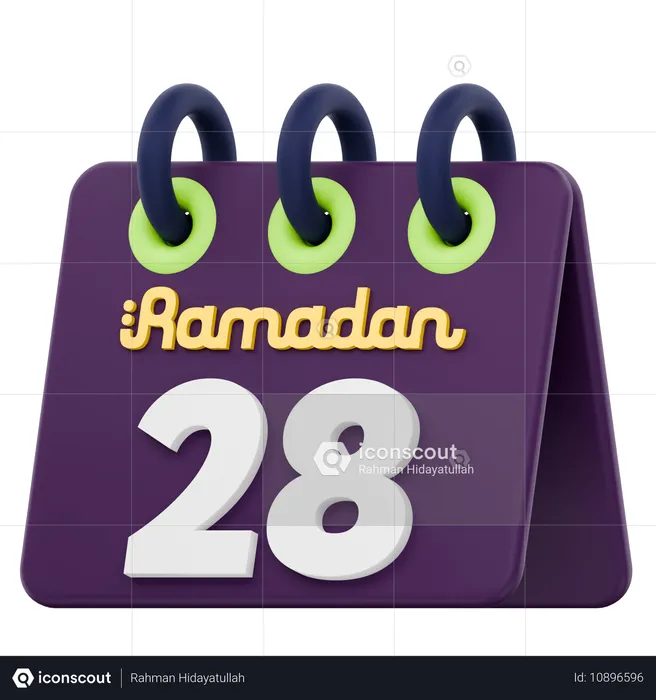 Vingt-neuvième jour du calendrier du Ramadan Célébration du Ramadan  3D Icon