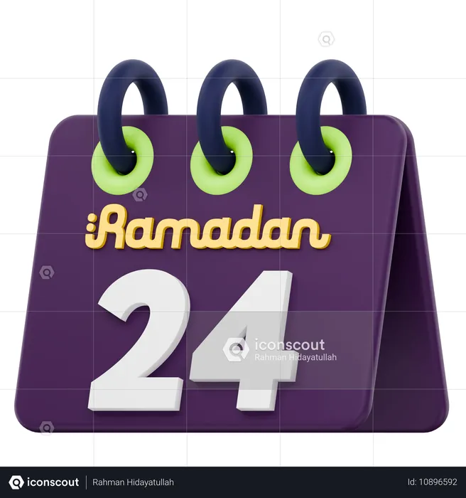 Vingt-quatrième jour du calendrier du Ramadan Célébration du Ramadan  3D Icon