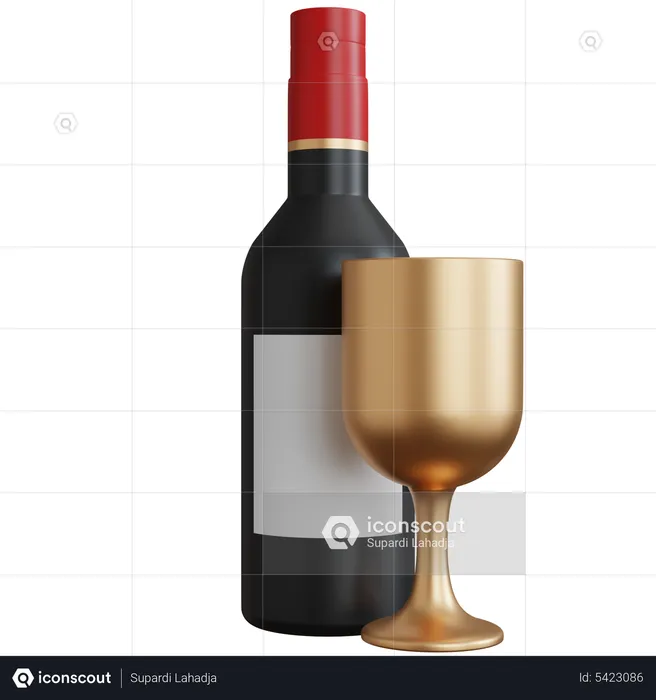 Vinho  3D Icon