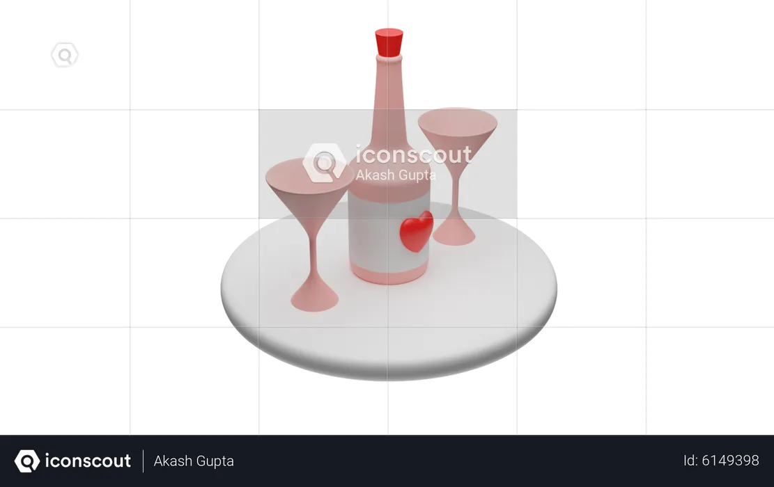 Vinho dos namorados  3D Icon