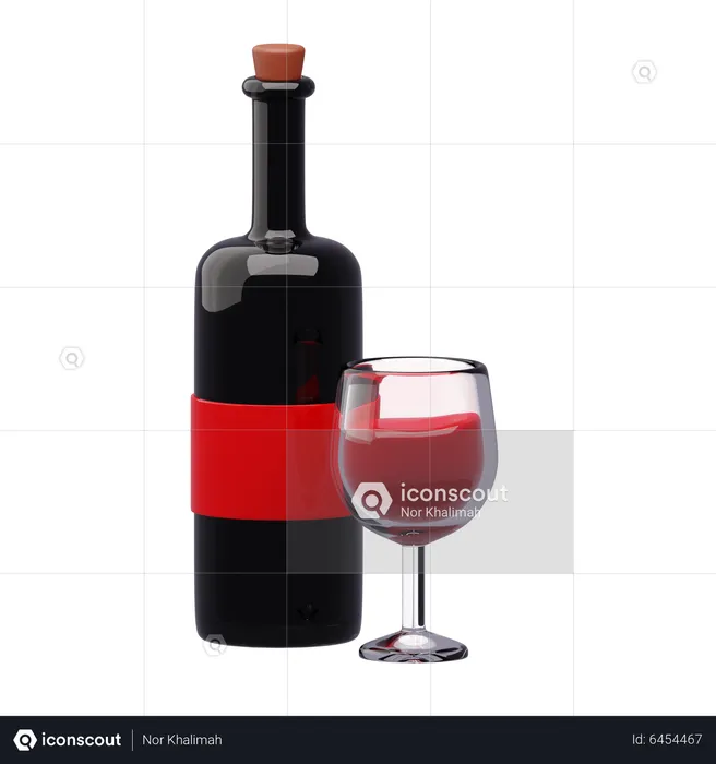 Vino tinto  3D Icon