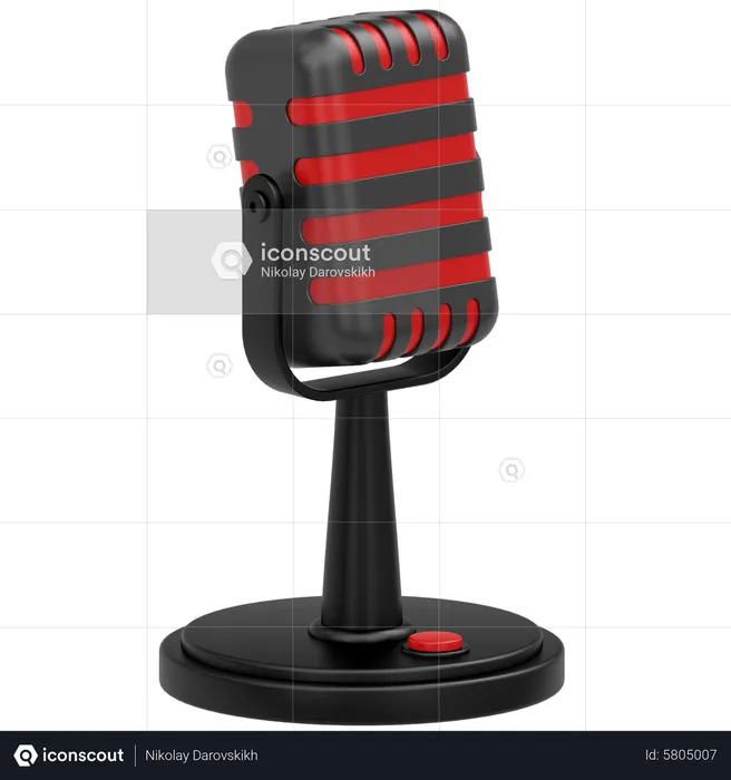 Vintage microphone  3D Icon