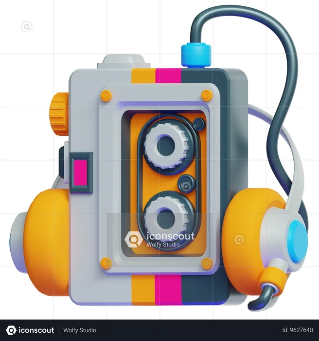 빈티지 휴대용 음악 플레이어  3D Icon