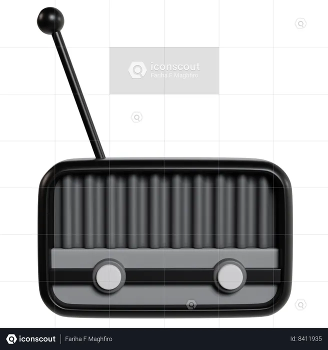 Vintage Radio Podcast Microphone  3D Icon