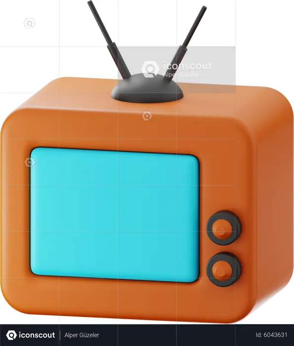 Vintage Television  3D Icon