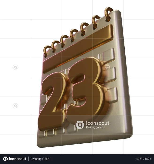 Calendário vinte e três  3D Icon