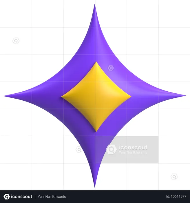 Violet Starburst  3D Icon