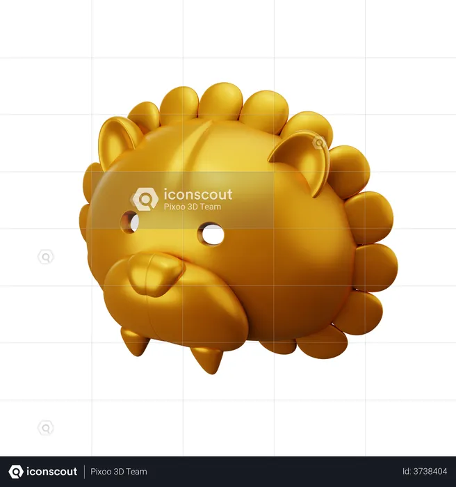 VIP Lion Mask  3D Illustration