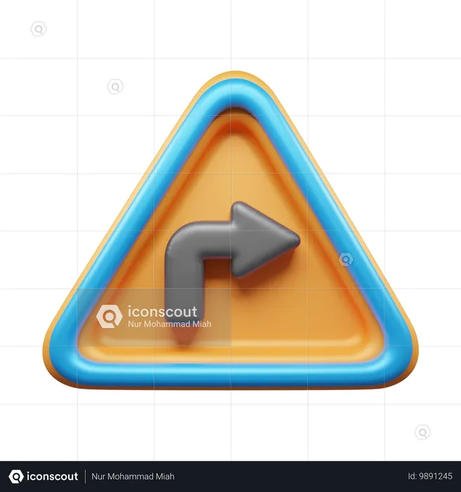 Virar à direita  3D Icon